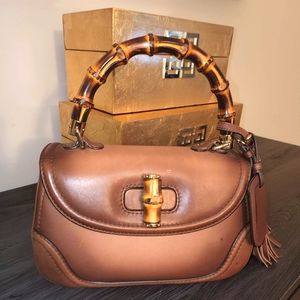 Gucci Bamboo Small Top Handle Bag (Brown)
